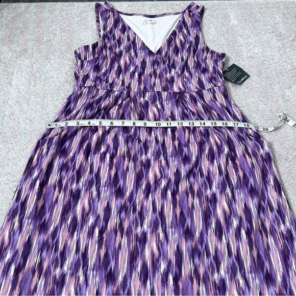 NWT Eddie Bauer Purple and Pink Ikat Aster Crossover Dress Outdoors Size Small - Picture 9 of 11